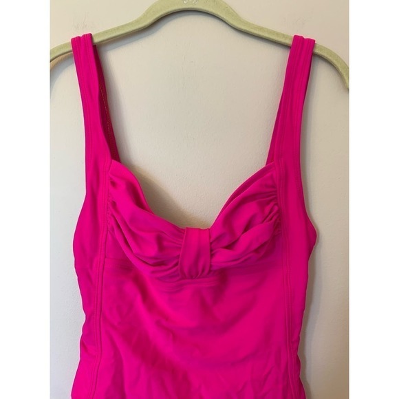 Anne Cole Bright Pink One Piece Swimsuit Barbie Size 12 - Picture 3 of 7